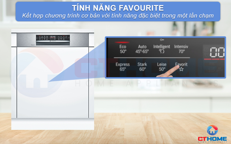 Kết hợp chương trình cơ bản với tính năng đặc biệt nhờ nút nhấn Favourite