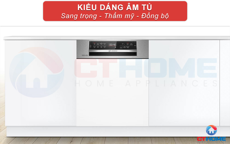 Kiểu dáng âm tủ, đồng bộ với không gian bếp