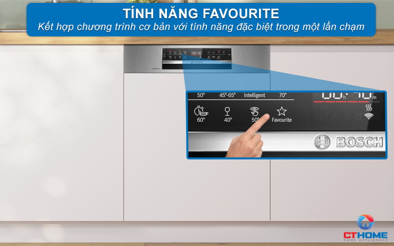 Kết hợp chương trình cơ bản với tính năng đặc biệt nhờ nút nhấn Favourite