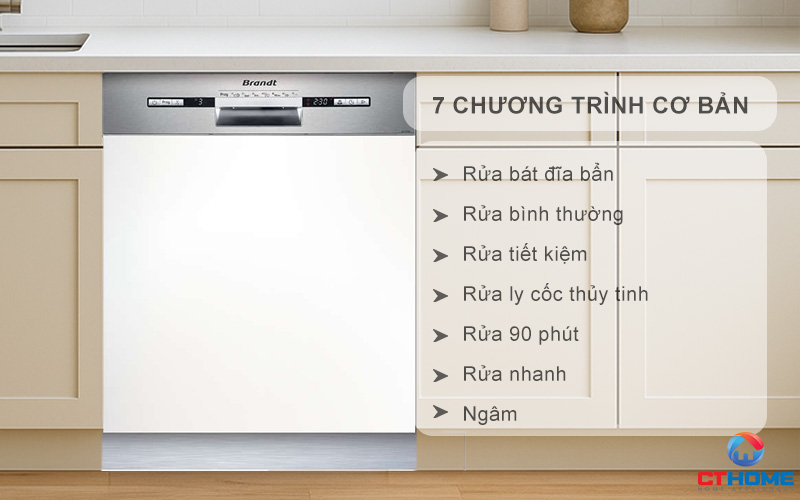 Tùy chọn đa dạng 7 chương trình rửa cơ bản phục vụ nhu cầu sử dụng