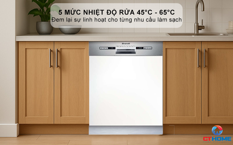 5 mức nhiệt độ rửa 45°C - 65°C