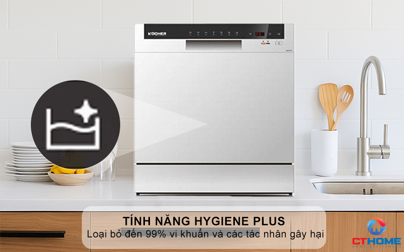 Tính năng Hygiene Plus diệt sạch 99% vi khuẩn