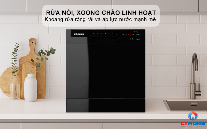 Có thể rửa nồi, xoong chảo linh hoạt