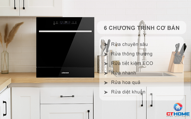 Tùy chọn đa dạng 6 chương trình rửa cơ bản phục vụ nhu cầu sử dụng