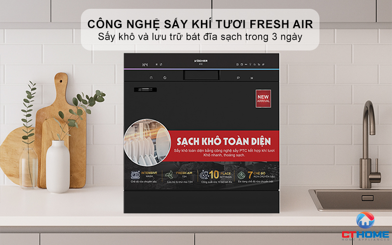 Tích hợp công nghệ sấy khí tươi Fresh Air và lưu trữ 3 ngày