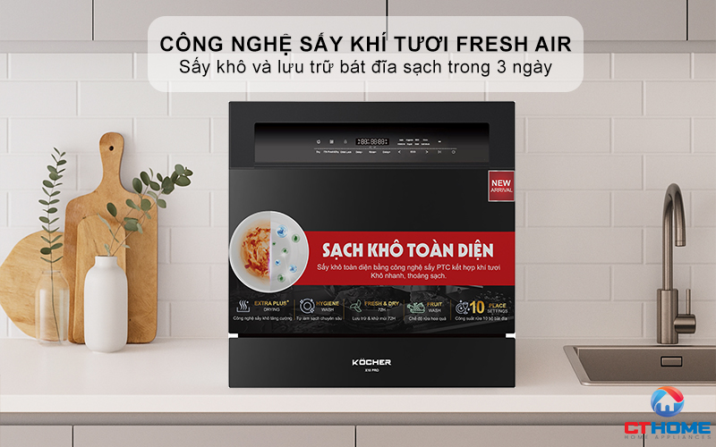 Tích hợp công nghệ sấy khí tươi Fresh Air và lưu trữ 3 ngày