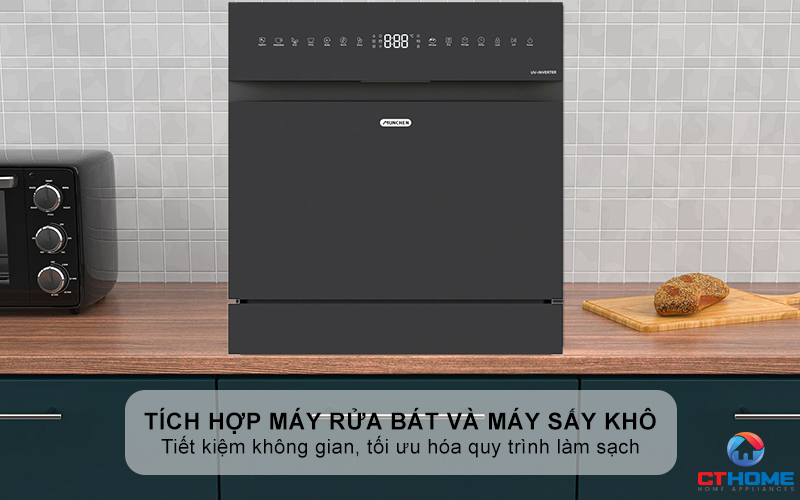 Thiết kế tích hợp máy rửa bát và máy sấy khô