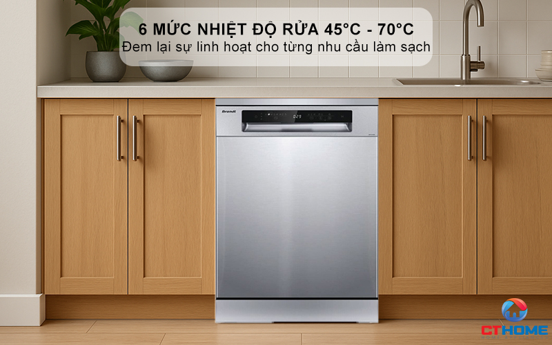 6 mức nhiệt độ rửa 45°C - 70°C