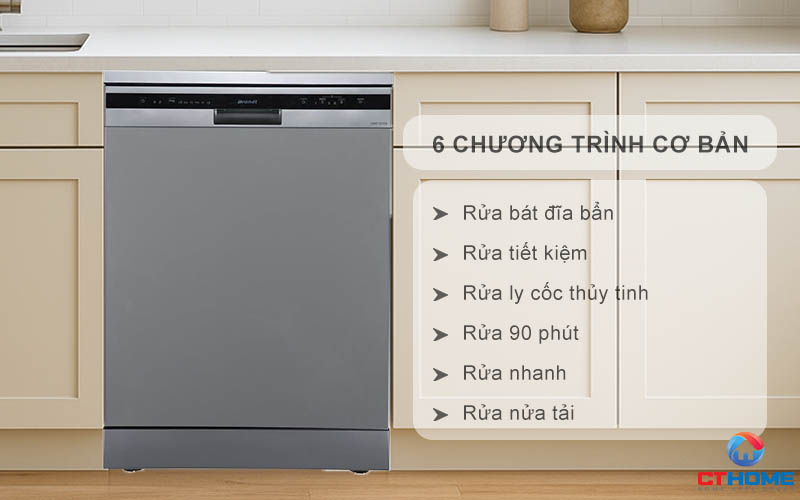 Tùy chọn đa dạng 6 chương trình rửa cơ bản phục vụ nhu cầu sử dụng