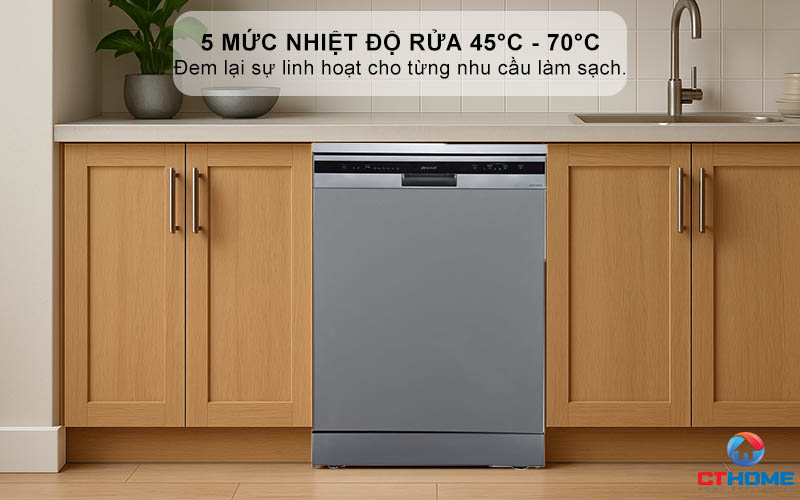 5 mức nhiệt độ rửa 40°C - 70°C