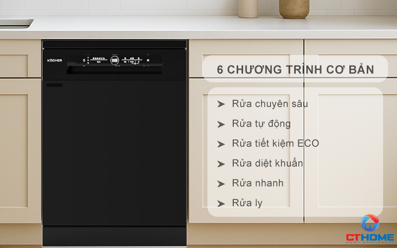 Tùy chọn đa dạng 6 chương trình rửa cơ bản phục vụ nhu cầu sử dụng