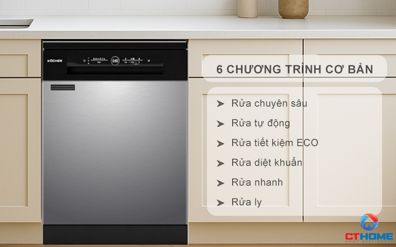 Tùy chọn đa dạng 6 chương trình rửa cơ bản phục vụ nhu cầu sử dụng