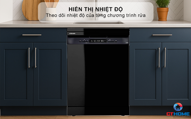 Chức năng hiển thị nhiệt độ từng chương trình rửa
