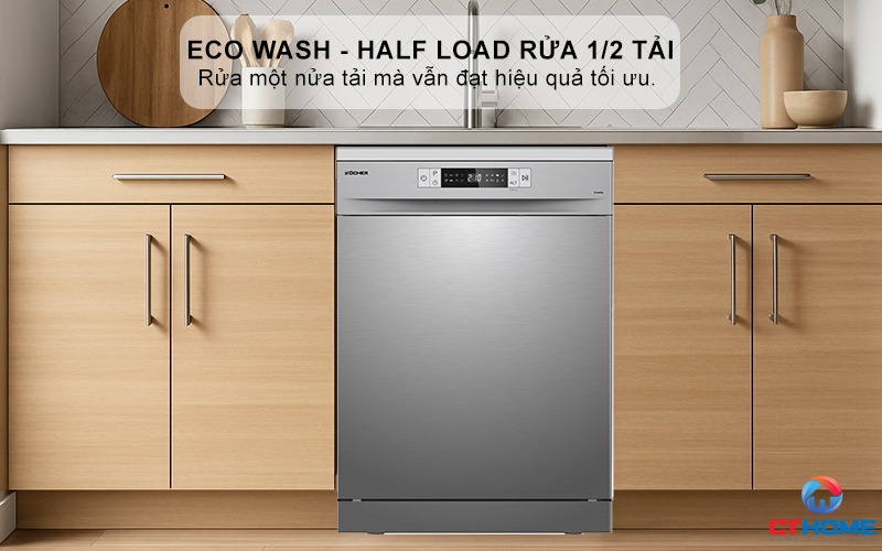 Công nghệ rửa thân thiện: Eco Wash - Half Load rửa 1/2 tải