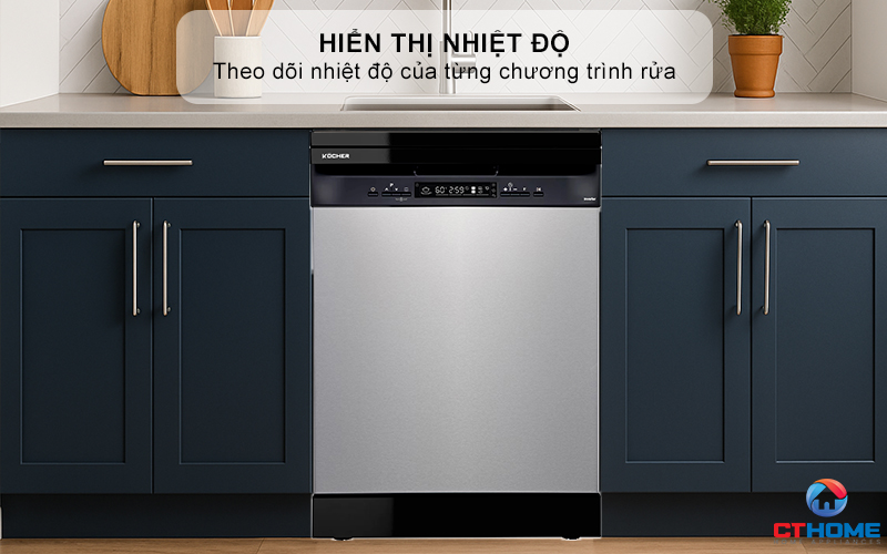 Chức năng hiển thị nhiệt độ từng chương trình rửa