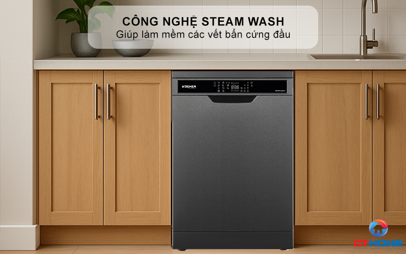 Công nghệ Steam Wash giúp làm mềm các vết bẩn cứng đầu