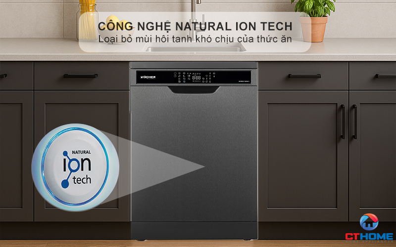 Công nghệ Natural ion tech giúp loại bỏ mùi hôi tanh khó chịu của thức ăn