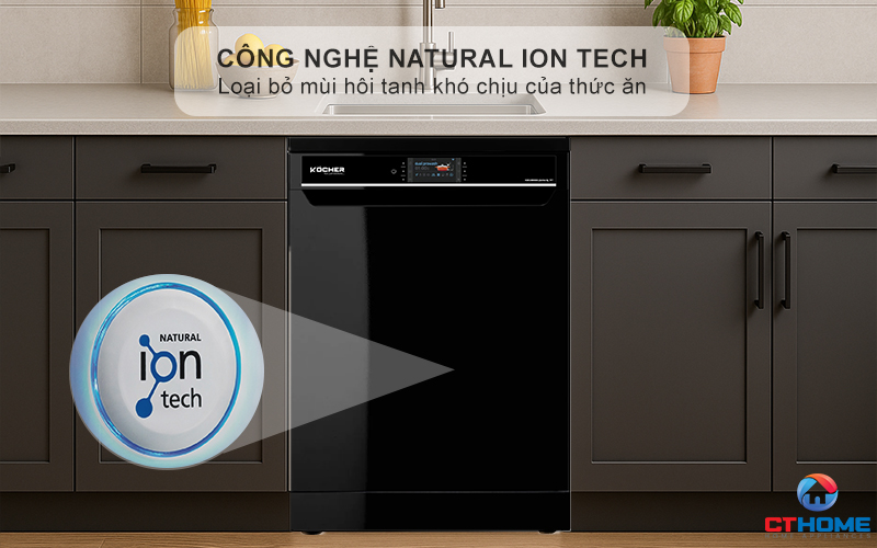 Công nghệ Natural ion tech giúp loại bỏ mùi hôi tanh khó chịu của thức ăn