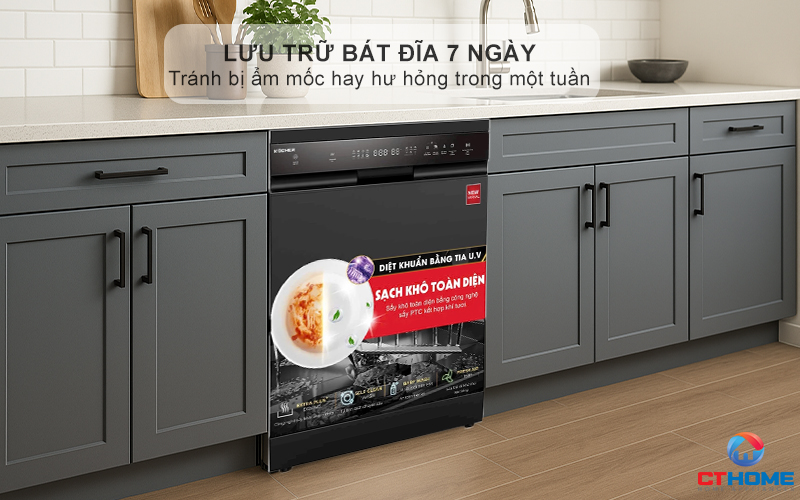 Chế độ khử khuẩn và lưu trữ bát đĩa 7 ngày