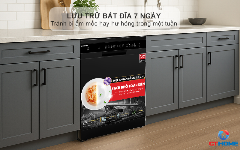 Chế độ khử khuẩn và lưu trữ bát đĩa 7 ngày