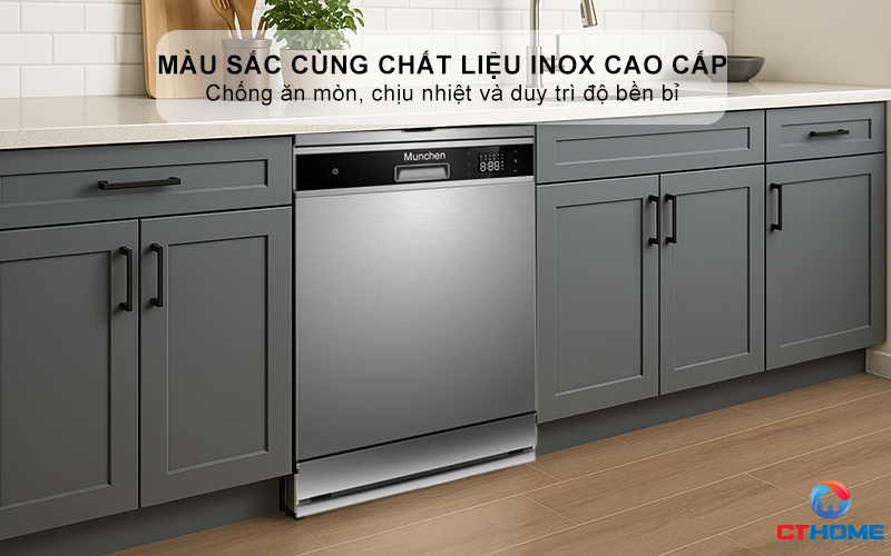 Màu sắc sang trọng cùng chất liệu Inox không vân tay cao cấp
