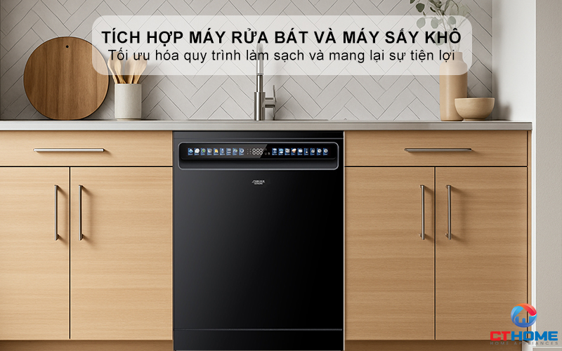 Thiết kế tích hợp máy rửa bát và máy sấy khô