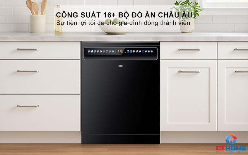 Dung tích chứa lớn, công suất rửa 16+ bộ bát