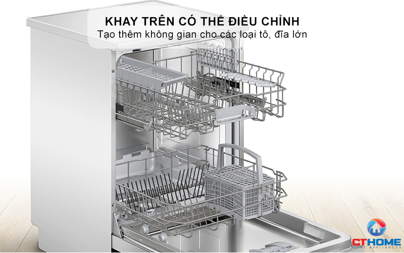 Khay trên cùng có thể điều chỉnh chiều cao