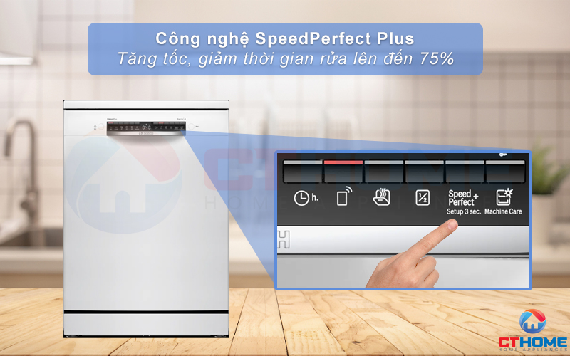 Chức năng SpeedPerfect Plus tăng tốc, giảm thời gian rửa lên đến 75%