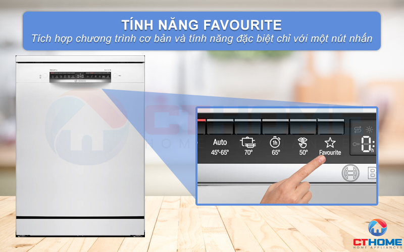 Tích hợp chương trình cơ bản và tính năng đặc biệt chỉ với một nút nhấn Favourite