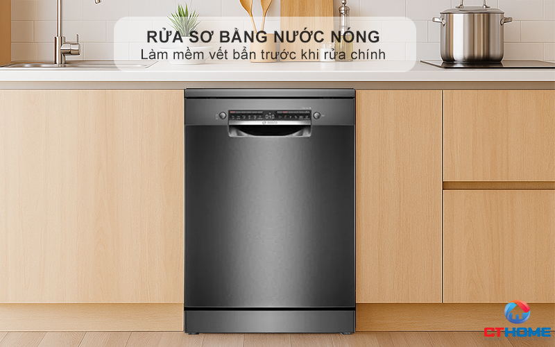 Tính năng rửa sơ bằng nước nóng thích hợp làm mềm vết bẩn trước khi rửa chính