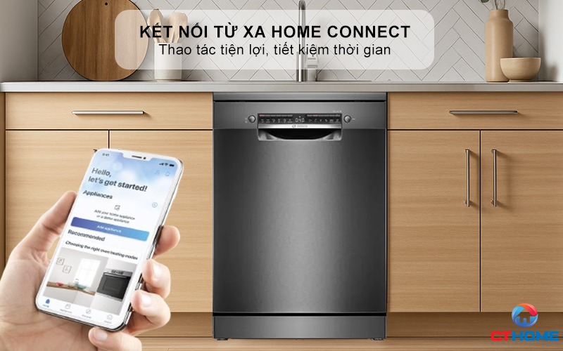 Kết nối từ xa “Home connect” giúp thao tác tiện lợi, tiết kiệm thời gian