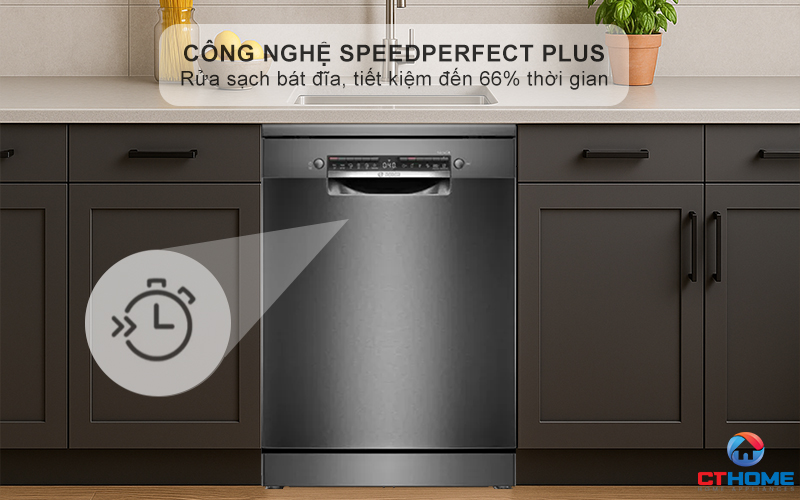 Giảm thời gian rửa, bát đĩa sạch hoàn hảo với tính năng SpeedPerfect+
