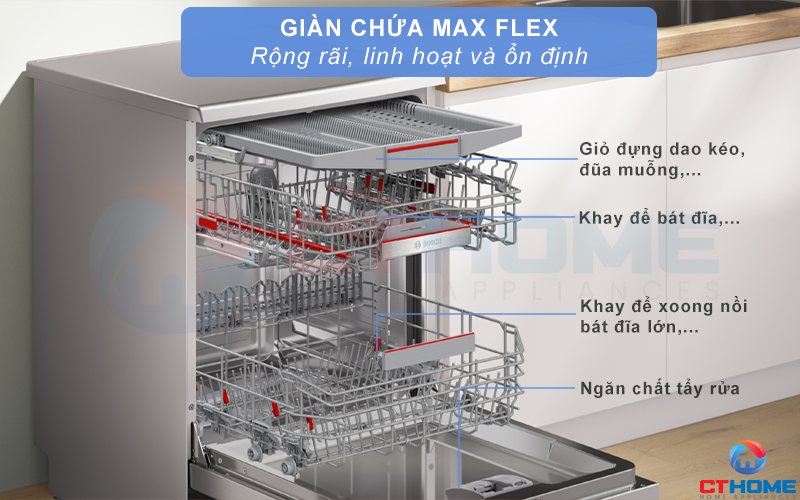 MÁY RỬA BÁT ĐỘC LẬP BOSCH SMS6ECI11E SERIE 6 SẤY HÉ CỬA 13