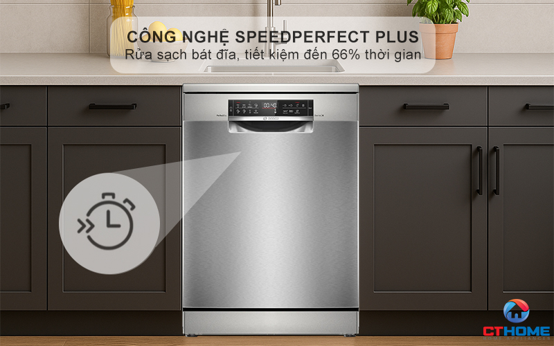 Giảm thời gian rửa, bát đĩa sạch hoàn hảo với tính năng SpeedPerfect+