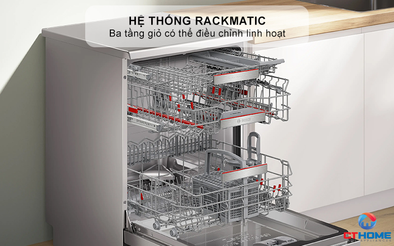 Hệ thống RackMatic với ba tầng giỏ
