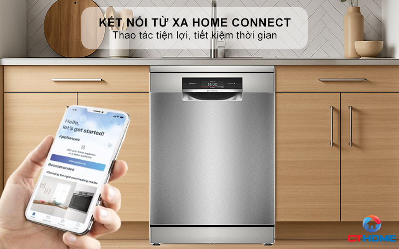 Kết nối từ xa “Home connect” giúp thao tác tiện lợi, tiết kiệm thời gian