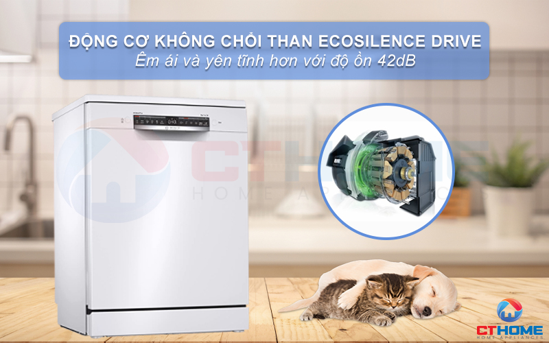 Động cơ không chổi than EcoSilence Drive cho khả năng vận hành mạnh mẽ và êm ái