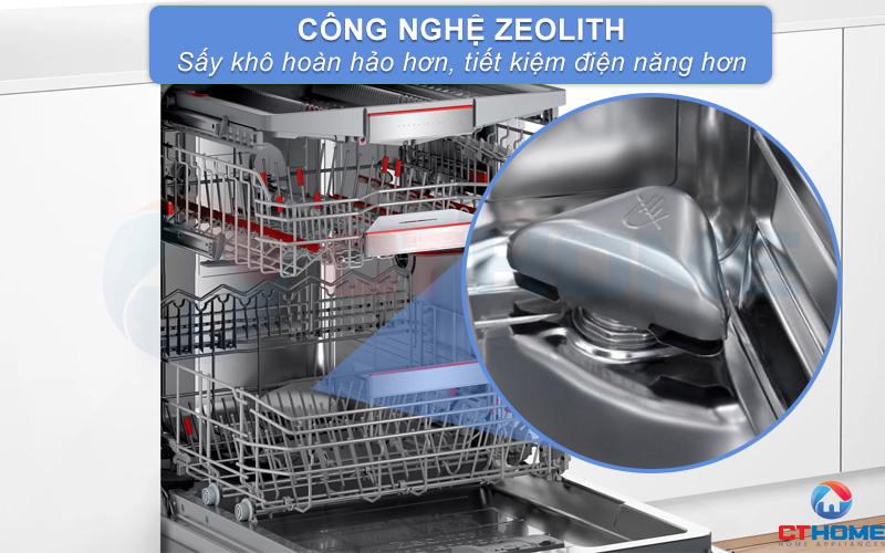 Công nghệ sấy Zeolith giúp bát đĩa khô hơn và tiết kiệm điện hơn.