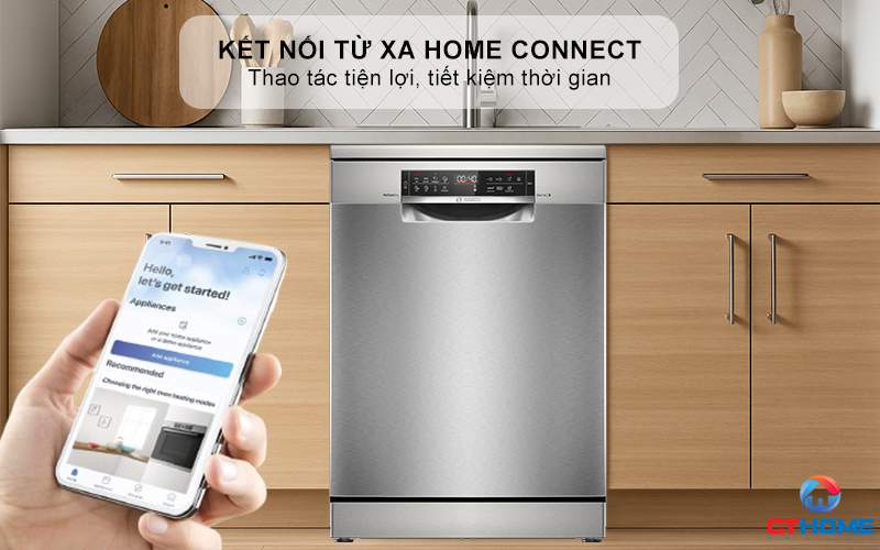 Kết nối từ xa “Home connect” giúp thao tác tiện lợi, tiết kiệm thời gian
