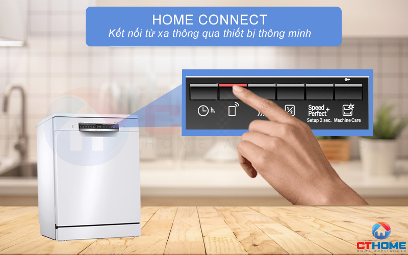 Kết nối và điều khiển máy rửa bát SMS4HAW48E từ xa thông qua Home Connect