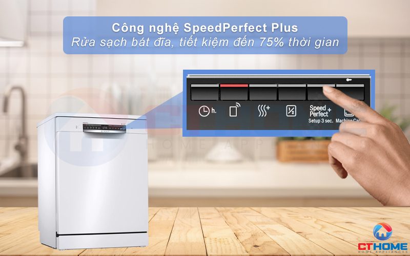 Chức năng SpeedPerfect Plus tăng tốc, giảm thời gian rửa lên đến 75%