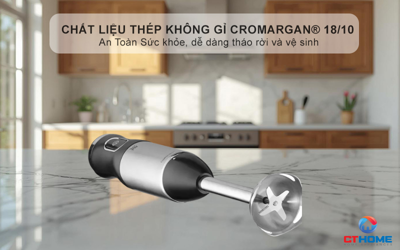 Chất liệu thép không gỉ Cromargan® 18/10 - An toàn với máy rửa bát