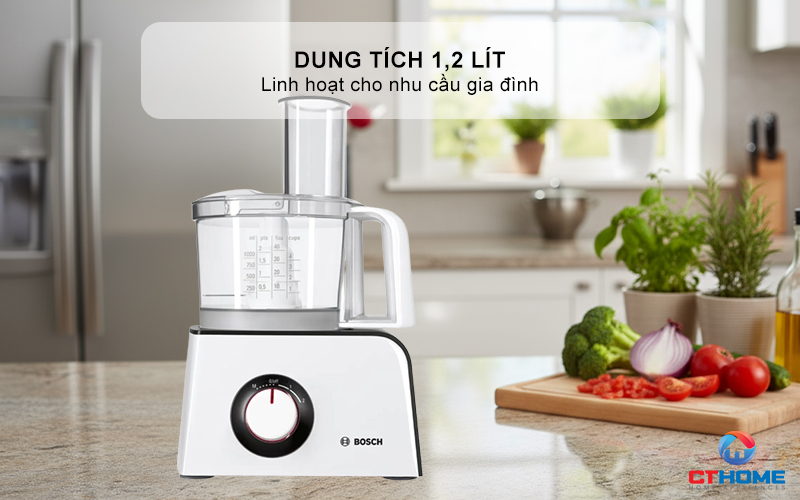 Dung tích 1,2 lít, linh hoạt cho nhu cầu gia đình