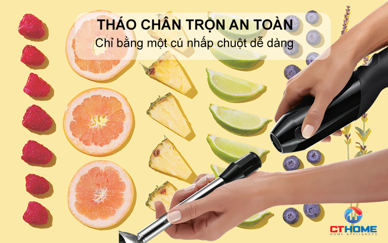 Tháo chân trộn an toàn chỉ bằng một cú nhấp chuột dễ dàng