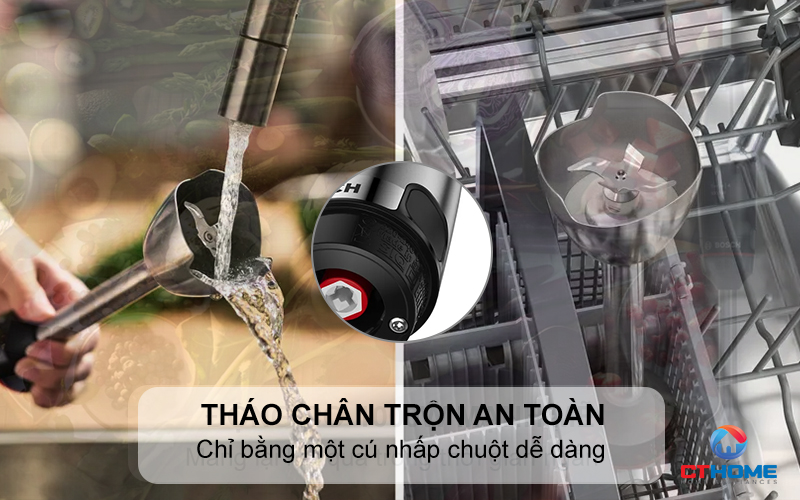 Tháo chân trộn an toàn chỉ bằng một cú nhấp chuột dễ dàng