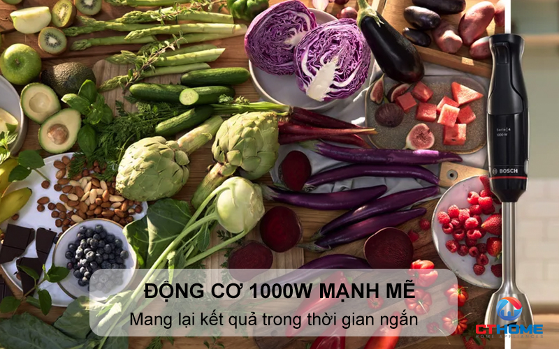 Động cơ 1000W mạnh mẽ mang lại kết quả trong thời gian ngắn