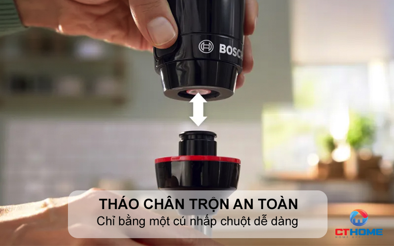 Tháo chân trộn an toàn chỉ bằng một cú nhấp chuột dễ dàng