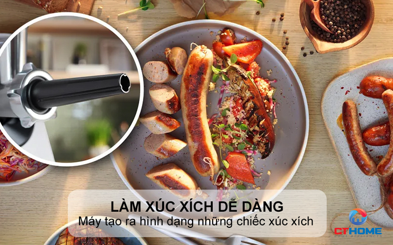 Làm xúc xích dễ dàng bằng phụ kiện đi kèm