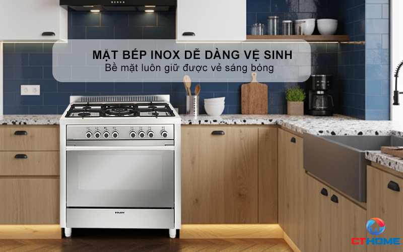  BẾP GAS KẾT HỢP LÒ NƯỚNG MQB612VI  ROSIERES 90CM 2